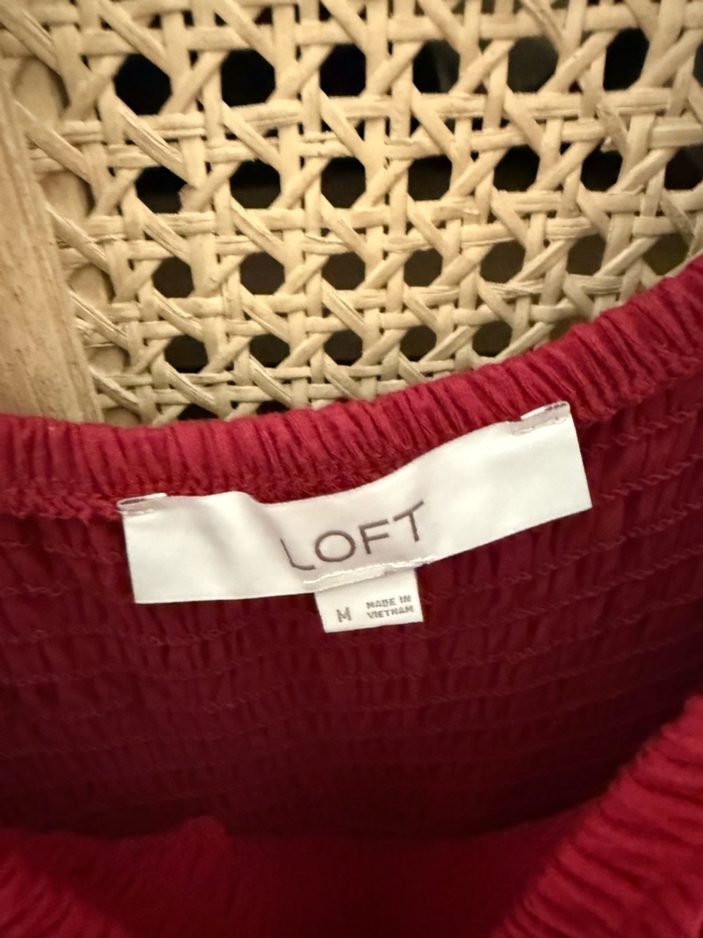 LOFT Smocked Tank Dress in Deep Raspberry - Picture 3 of 3